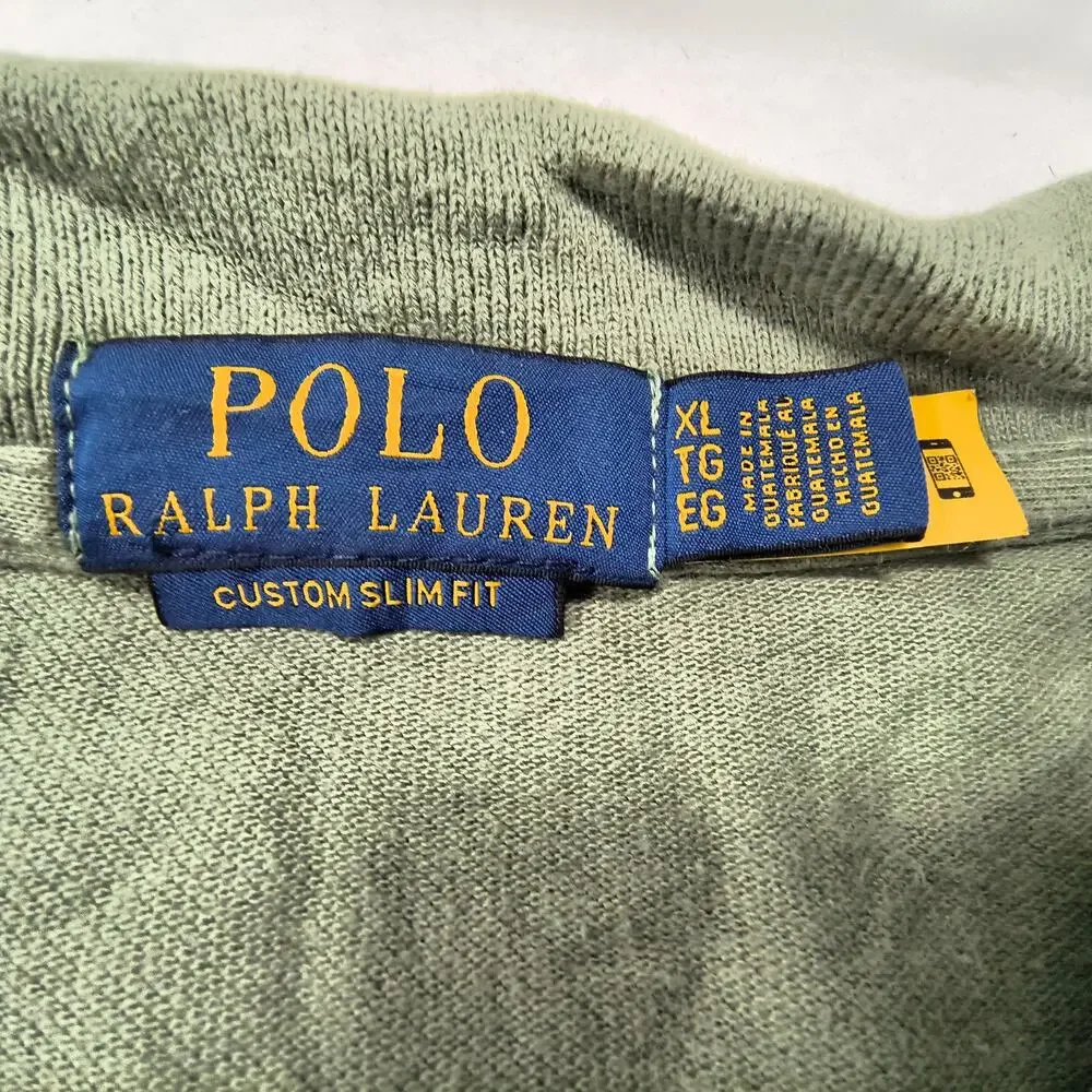 Polo Ralph Lauren Custom Slim Fit Polo Shirt Mens Size Extra Large XL Green